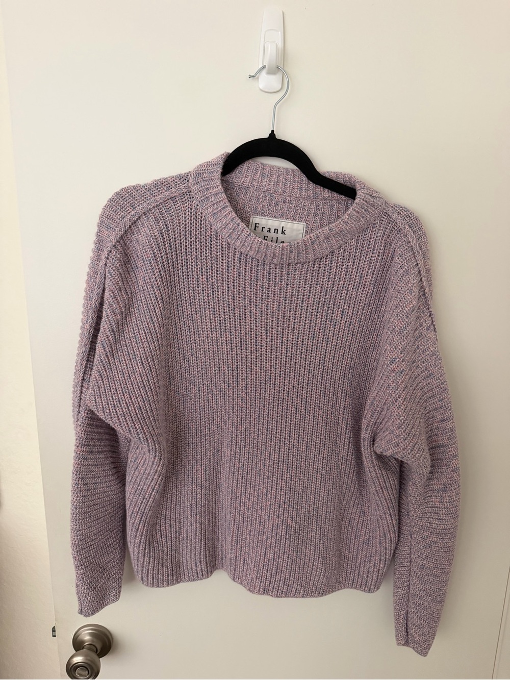 Frank & Eileen Pastel Lilac Ribbed Crewneck Sweater